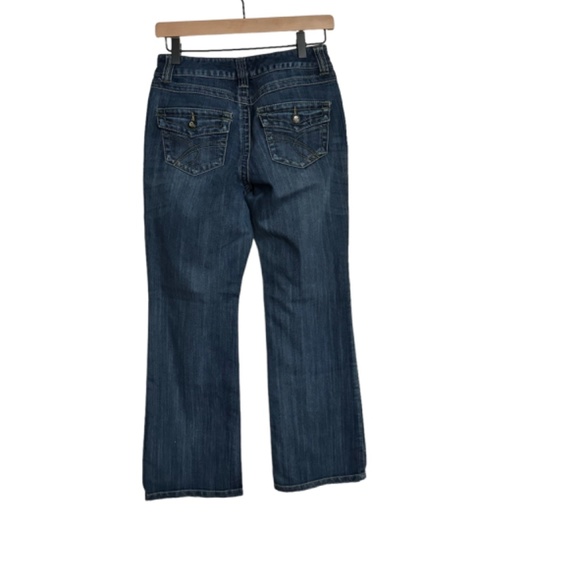 INC International Concepts Curvy Fit Bootleg Rhinestone Bling Jeans Size 4 GUC - Picture 2 of 13